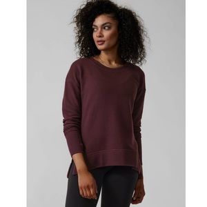 Athleta Coaster Luxe Waffle Sweatshirt Size MT